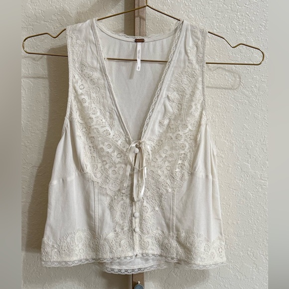 Free People Jaida Embroidered Lace-Up Vest - Picture 2 of 8